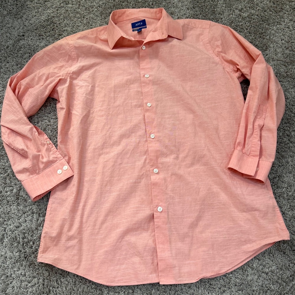 Apt. 9 Mens Premier Flex Slim Fit Button Down Shirt - Size 16-16 1/2